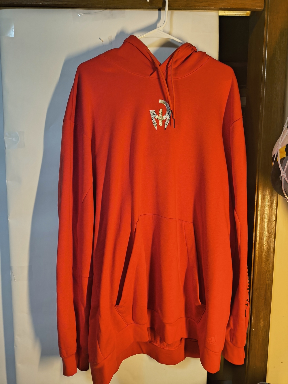Adidas Patrick Mahomes Red Hoodie Men’s Pullover Sweatshirt Logo Sleeve